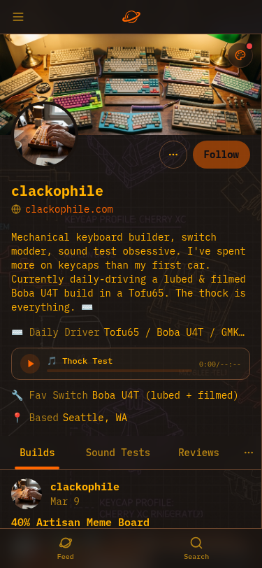 Clackophile theme -- mobile