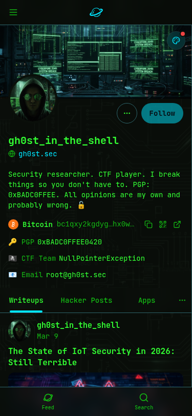 Hacker theme -- mobile