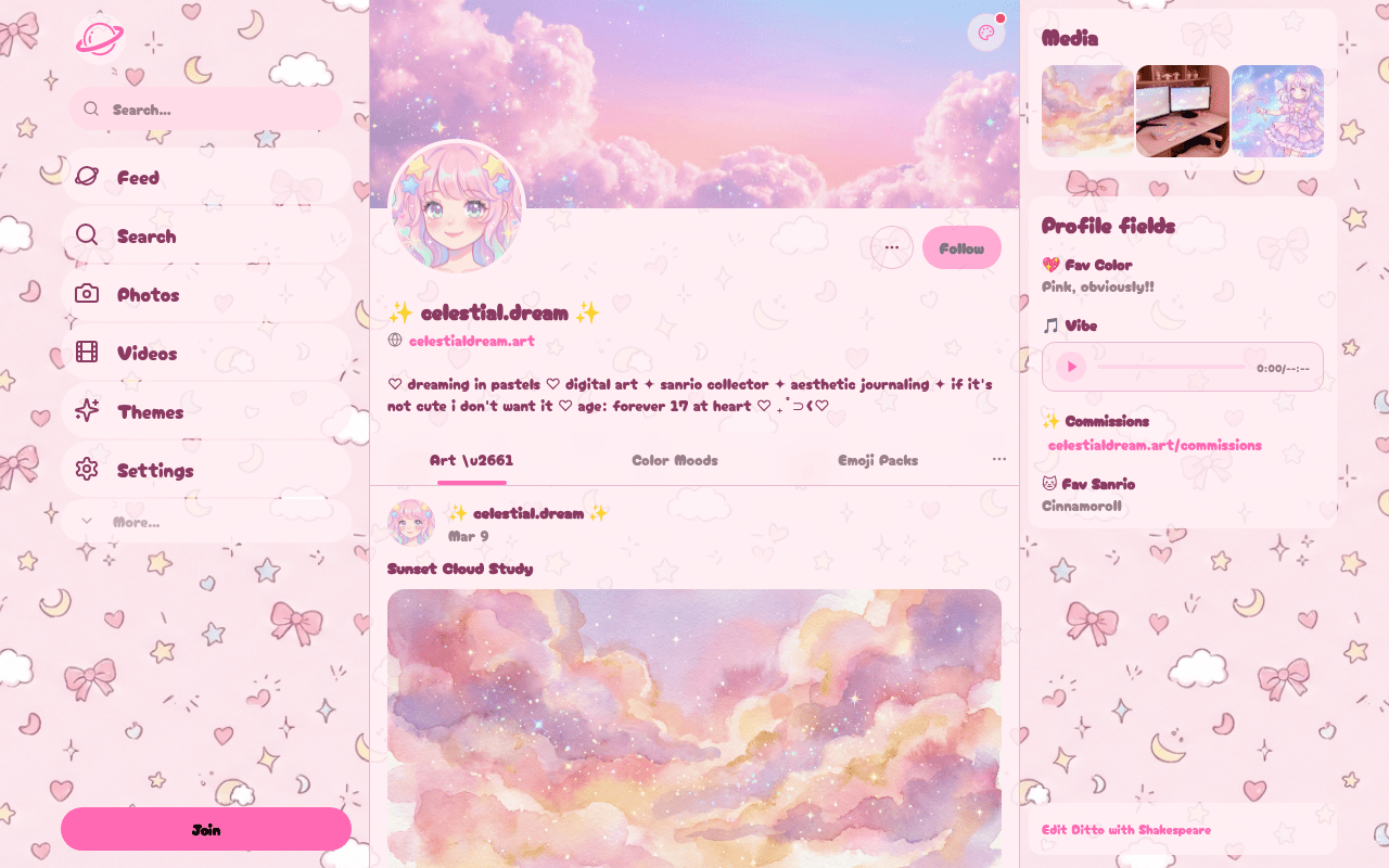 Kawaii theme -- desktop