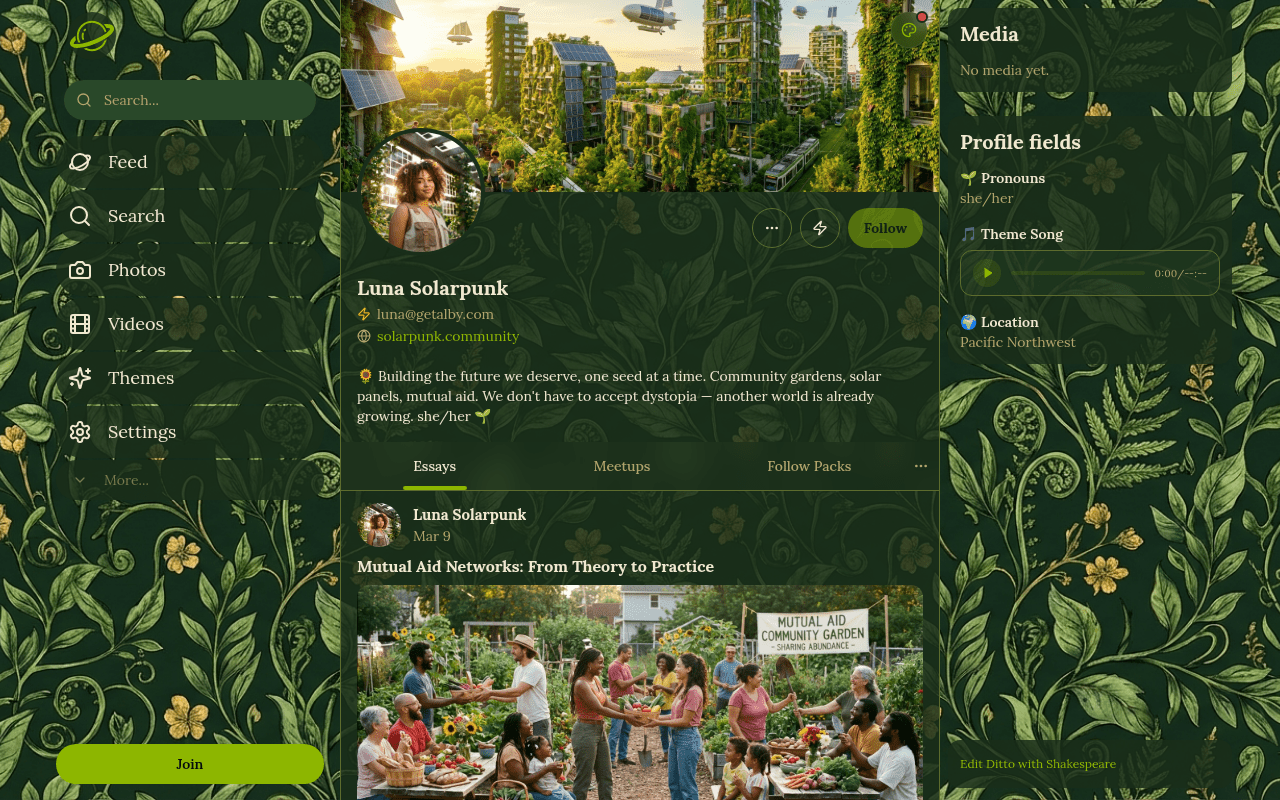 Solarpunk theme -- desktop