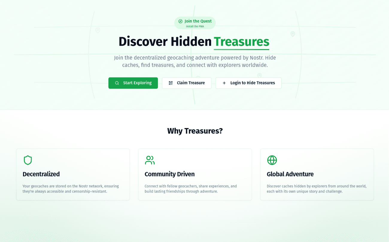 Announcing Treasures: Geocaching on Nostr