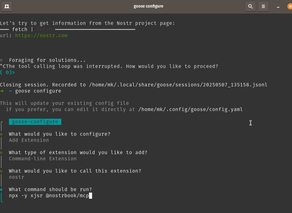 Install Nostrbook MCP with Goose