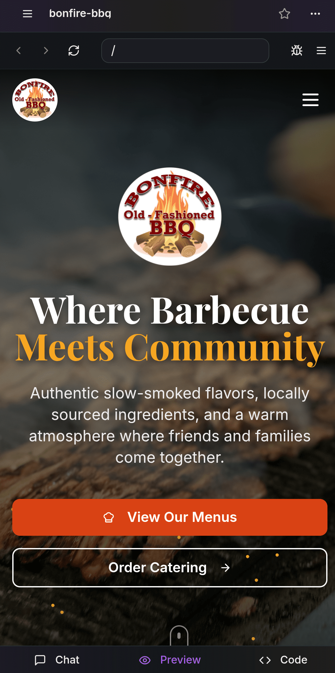 Live preview of app running on mobile