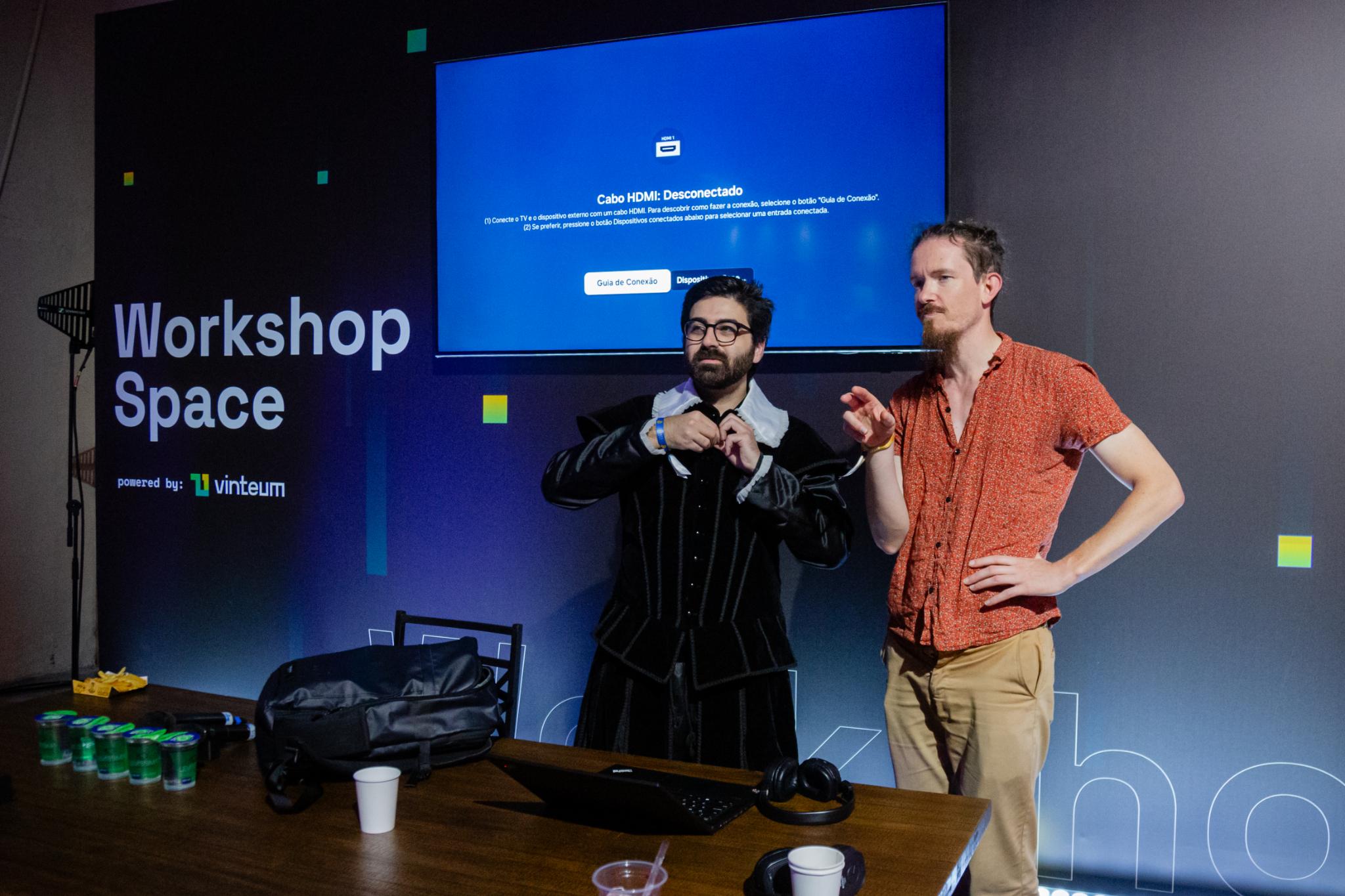 Alex and Sam at a Shakespeare workshop