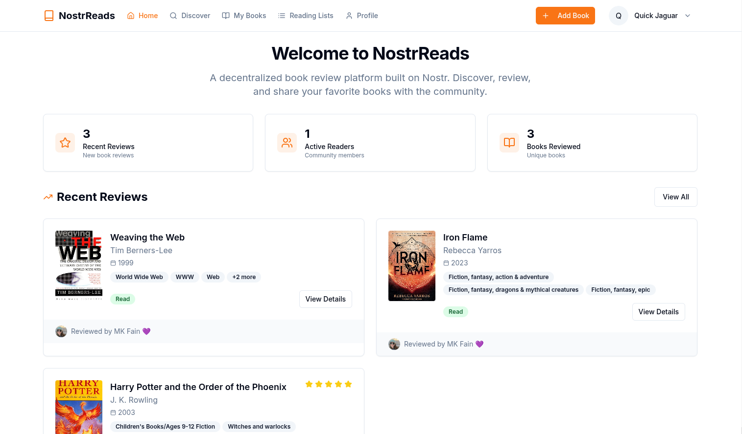 Decentralized Book Review Site Demo